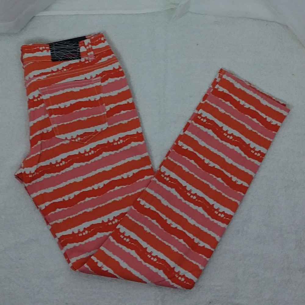 Unique tie dye ORANGE funky tie dyed jeans       K - Picture 5 of 6